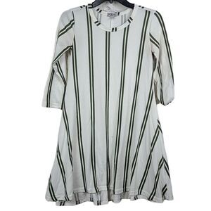 Justify Mini Dress White Striped Long Sleeve Casual A-line Shift Knit Juniors